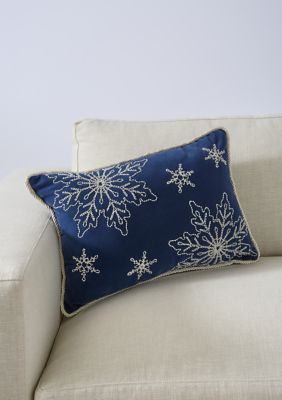 C&F Home Snowy Holiday Pillow, Blue, 13 x 20