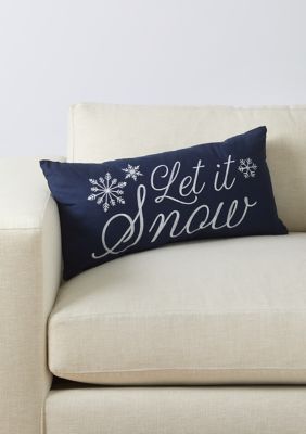 C&F Home Let it Snow Navy Pillow, Blue, 14 x 24
