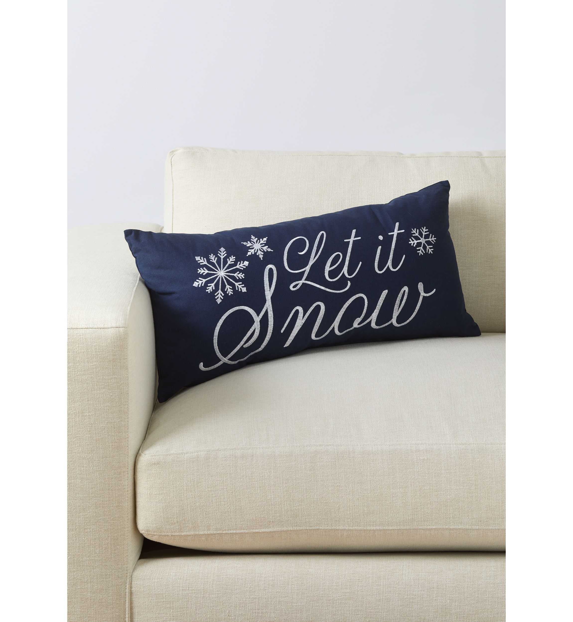 Let it Snow Navy Pillow