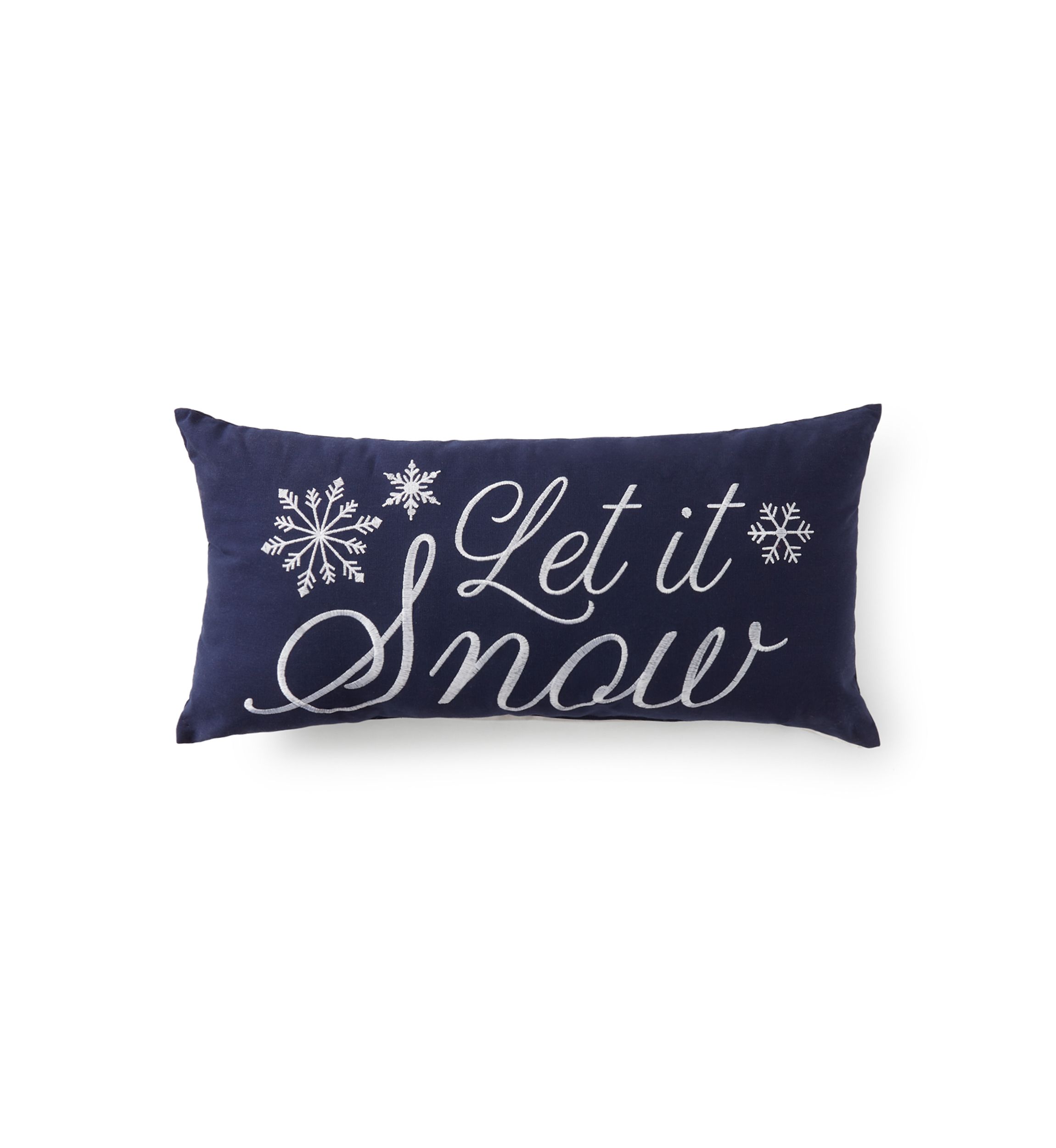 Let it Snow Navy Pillow
