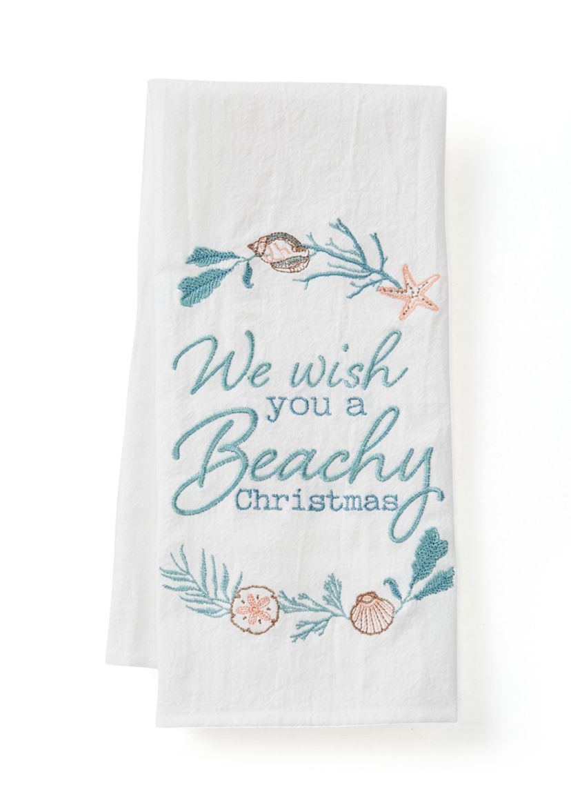 We Wish You a Beachy Christmas Kitchen Towel