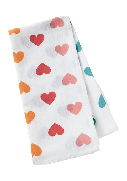 C&F Rainbow Hearts Kitchen Towel