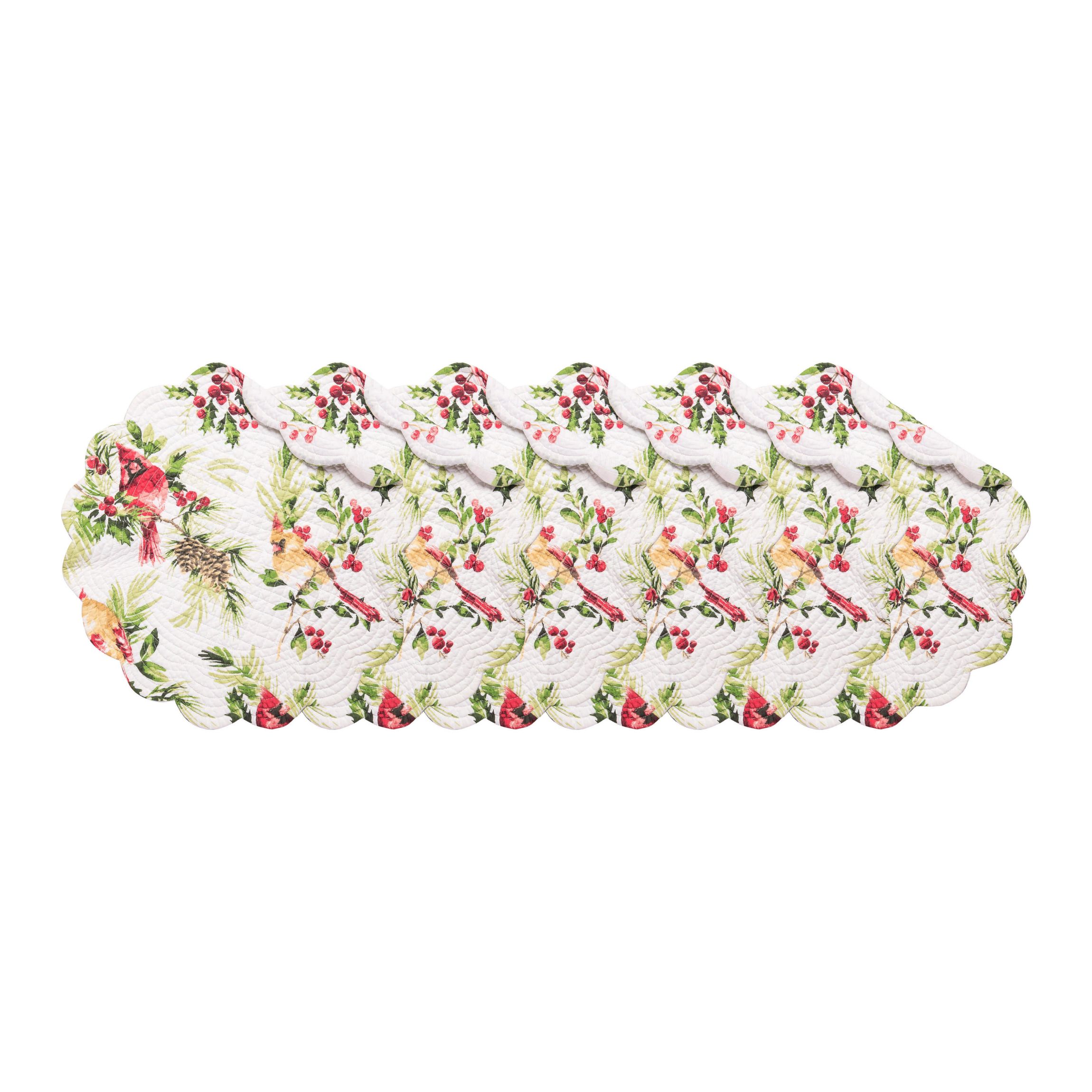 Ruby Cardinal Round Placemat S/6