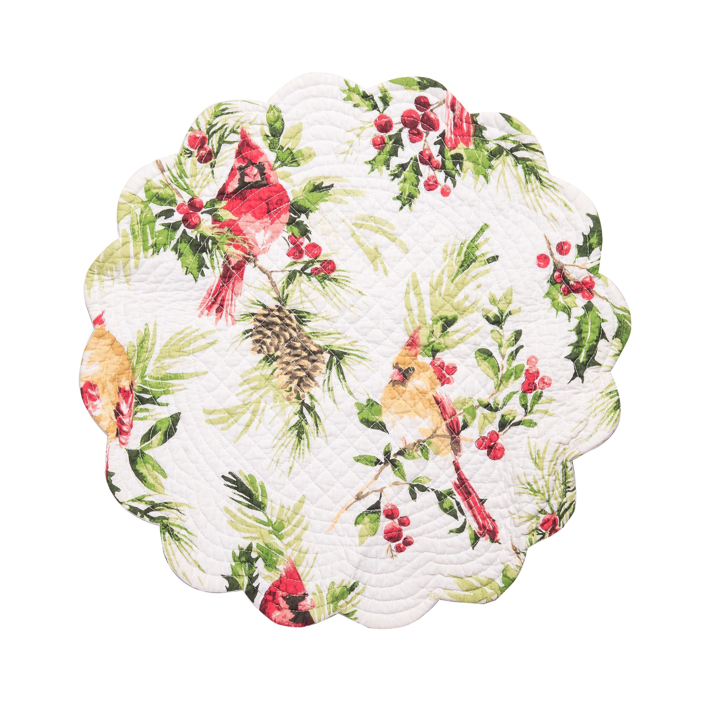 Ruby Cardinal Round Placemat S/6
