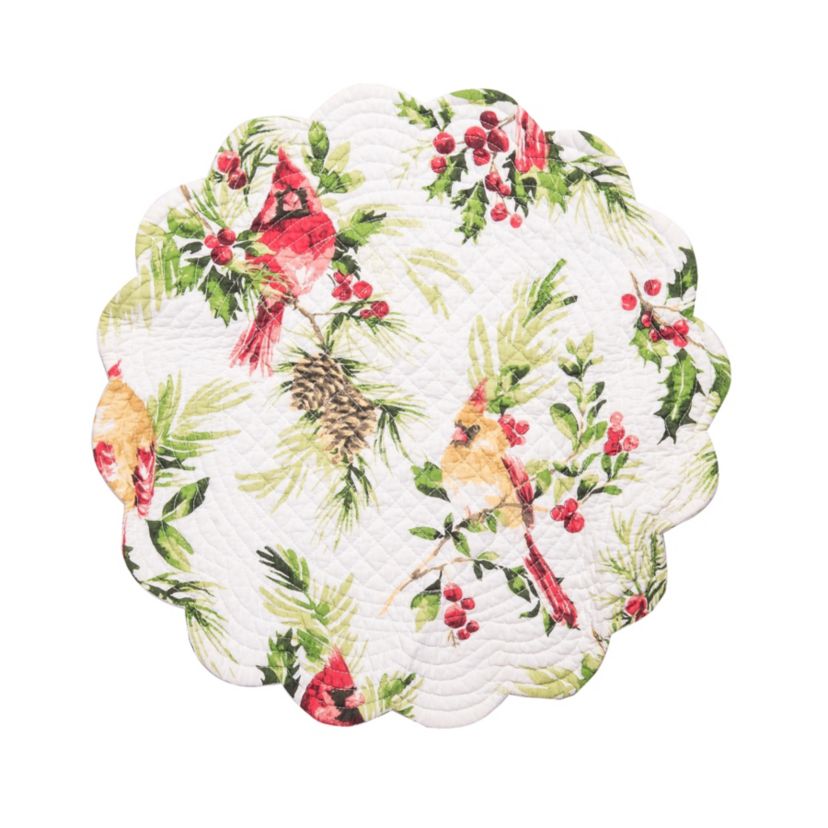 Ruby Cardinal Round Placemat S/6