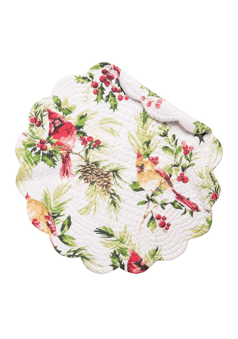 Ruby Cardinal Round Scalloped Placemat