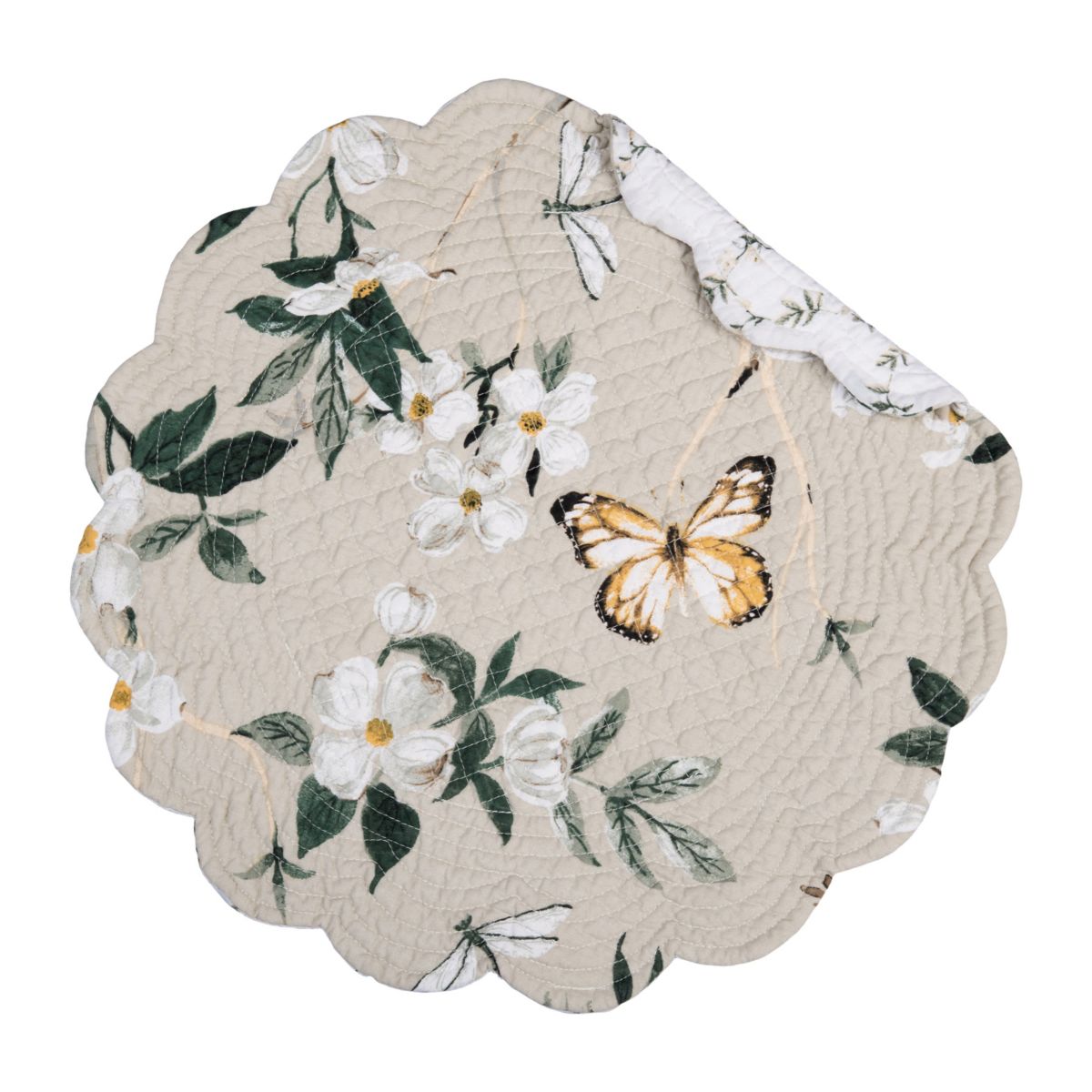 Dogwood Meadows Round  Cotton Placemats Set of 6