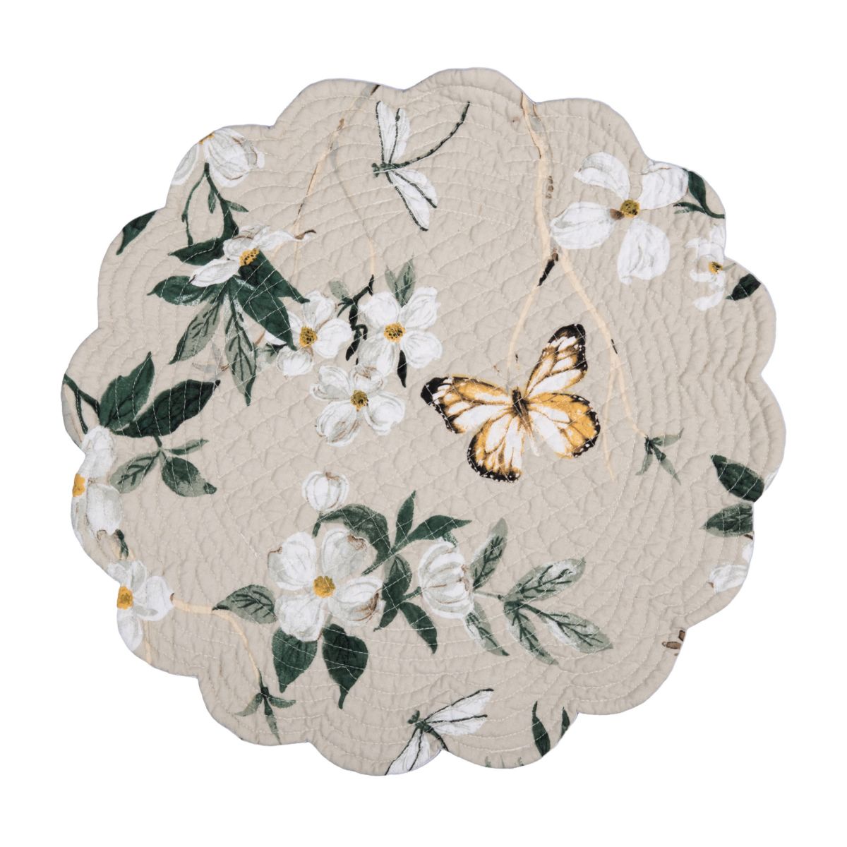 Dogwood Meadows Round  Cotton Placemats Set of 6