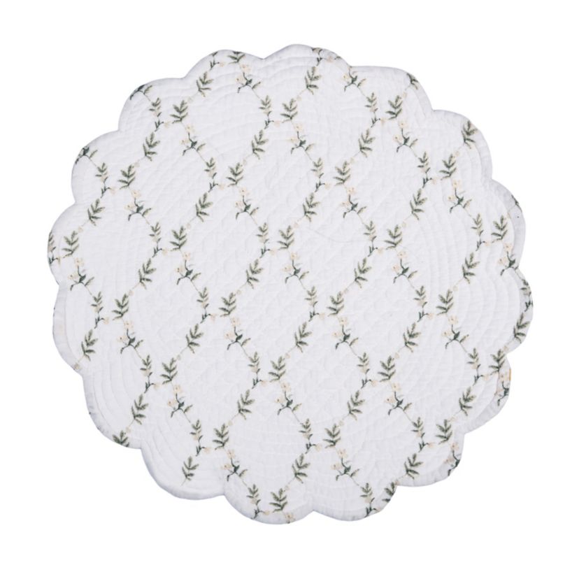 Dogwood Meadows Round  Cotton Placemats Set of 6