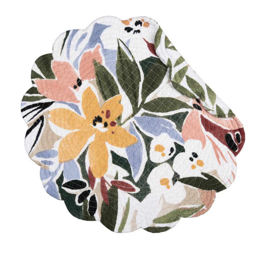 Joelle Floral Cotton Round Placemats Set of 6