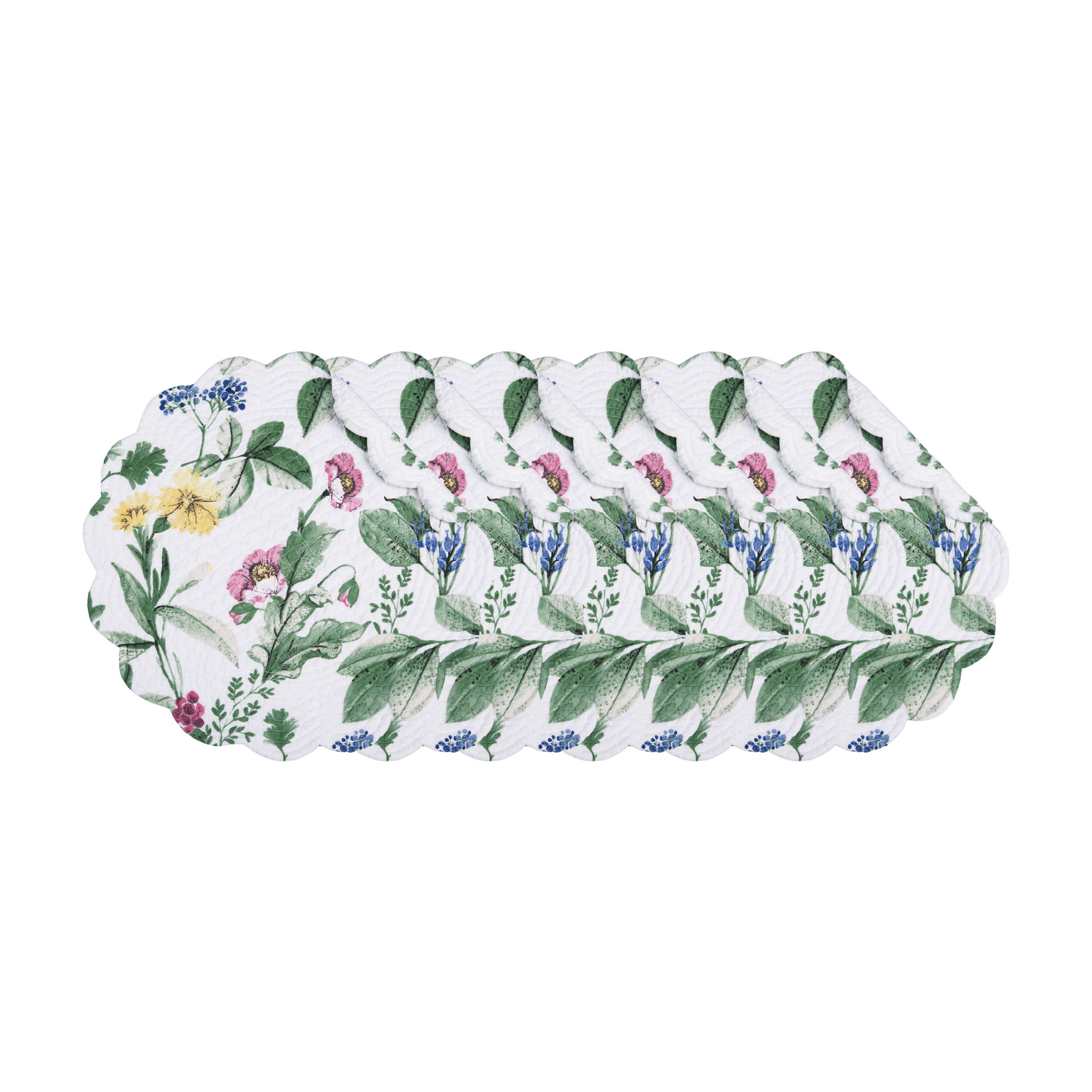 Marcy Blooms Round Cotton Placemats Set of 6