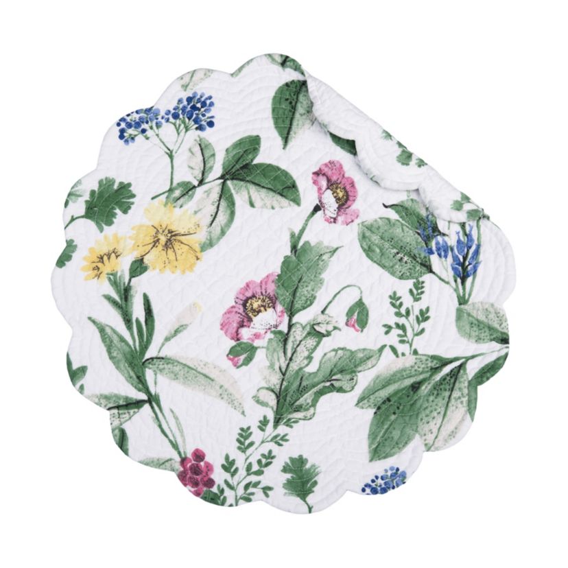 Marcy Blooms Round Cotton Placemats Set of 6