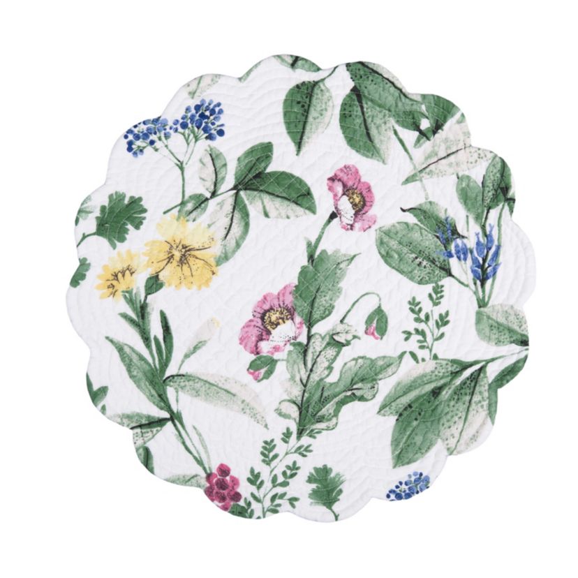 Marcy Blooms Round Cotton Placemats Set of 6