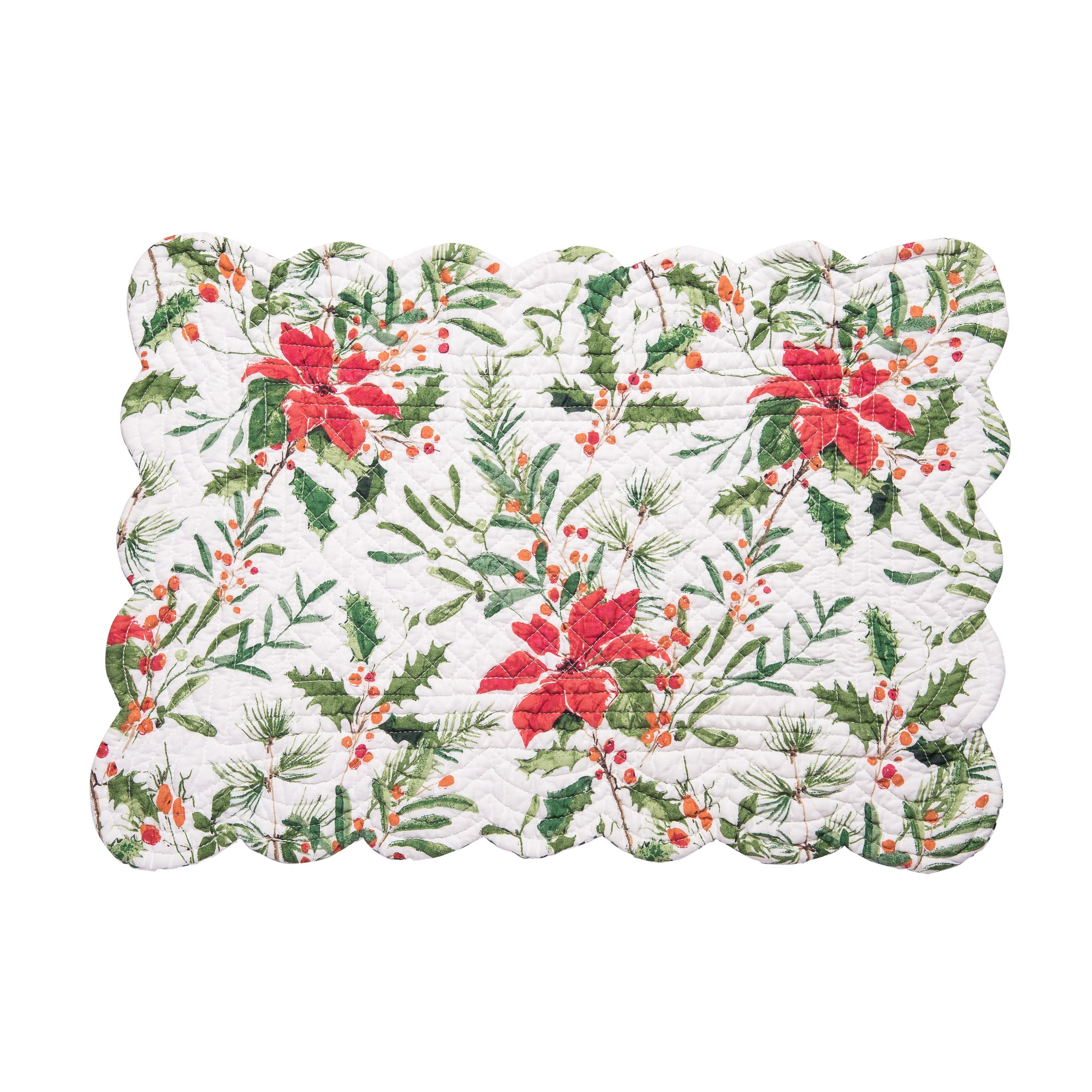 Silvia Poinsettia Placemat S/6