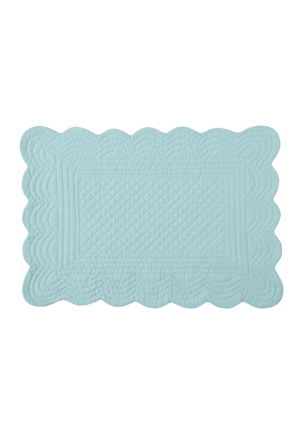 Scalloped Quilted Turquoise Placemat