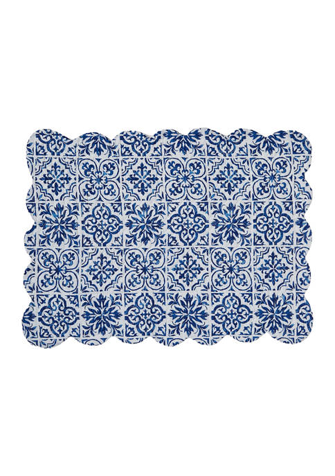 C&F Quilted Medallion Blue Placemat