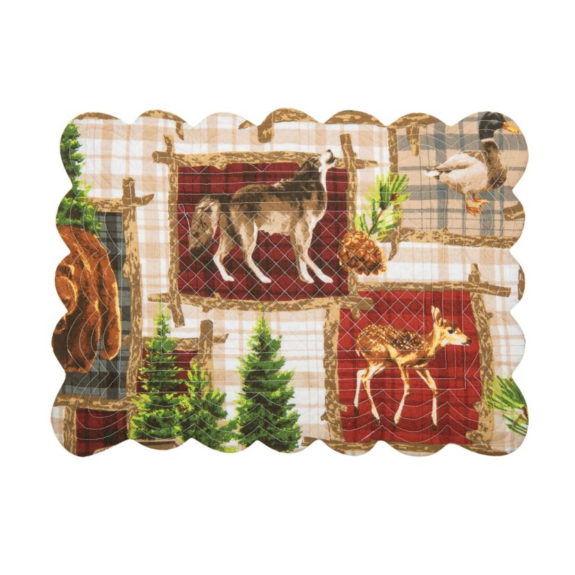Bryson Retreat Woven Reversible Rustic Lodge Placemat Set of 6