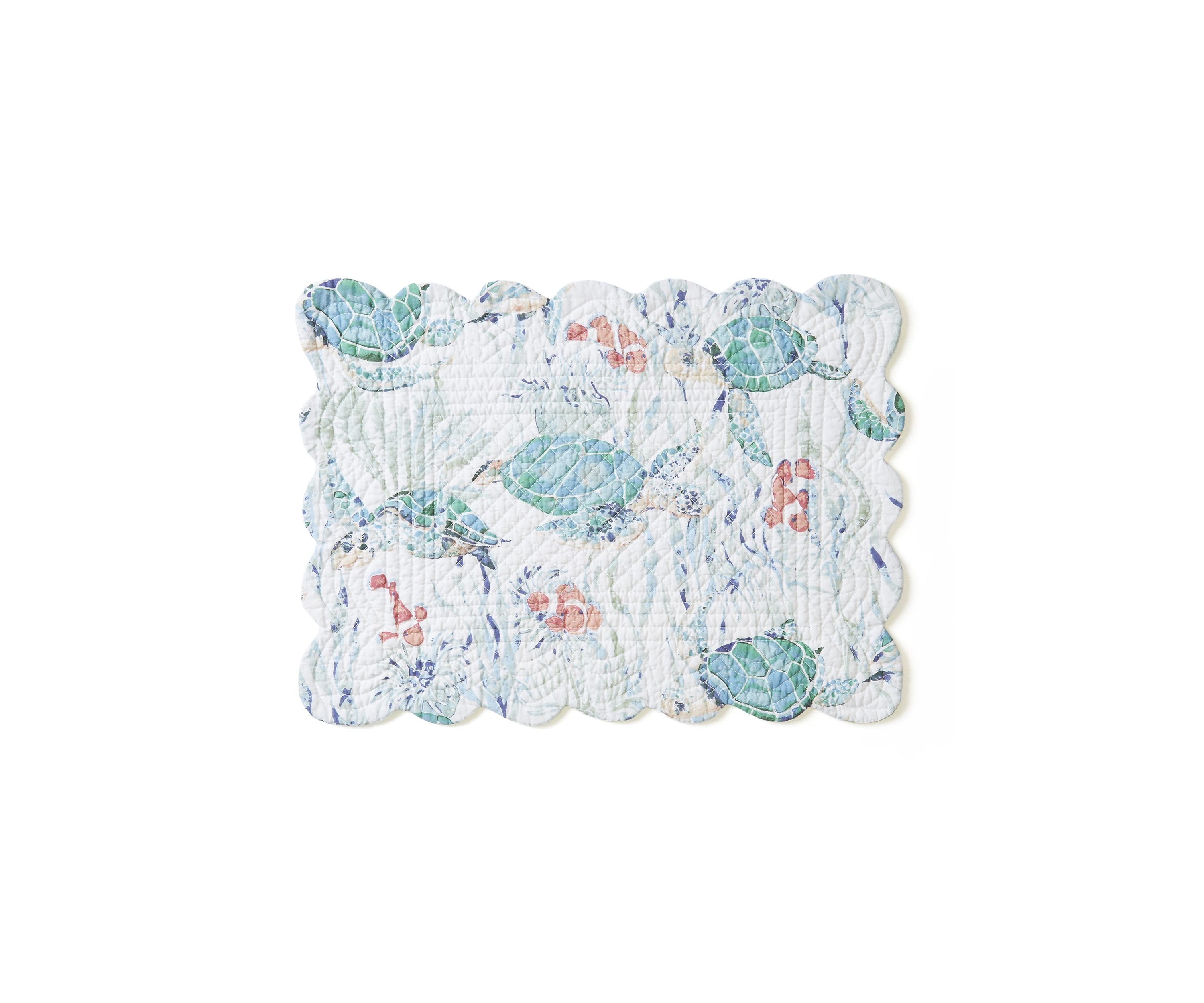 Sea Turtle Cove Scalloped Reversible Placemat