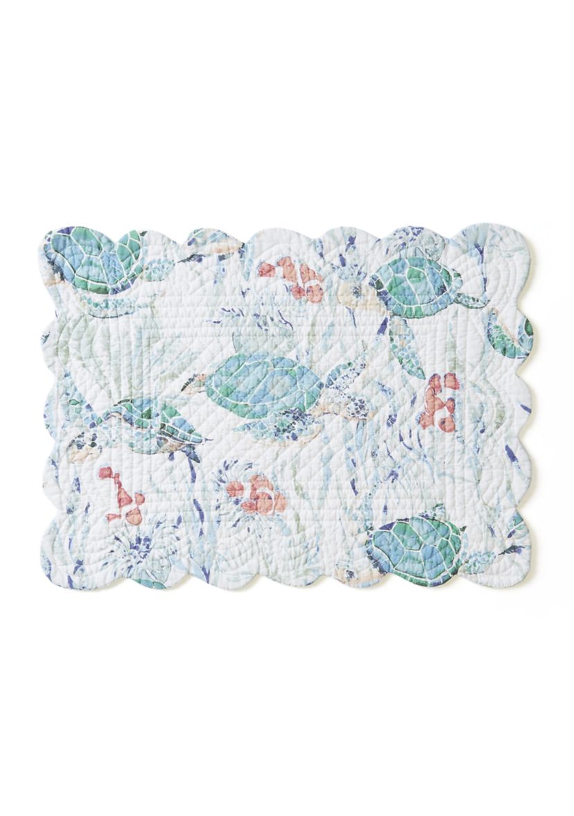 Sea Turtle Cove Scalloped Reversible Placemat