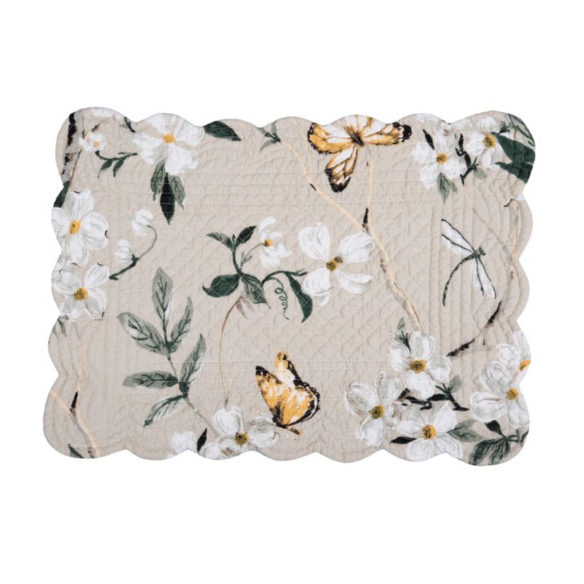 Dogwood Meadows Rectangle  Cotton Placemats Set of 6