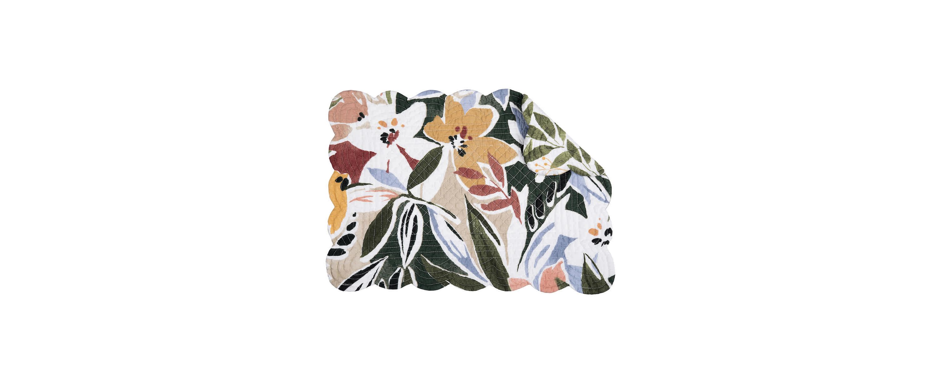Joelle Floral Cotton Quilted Rectangle Placemats Set of 6