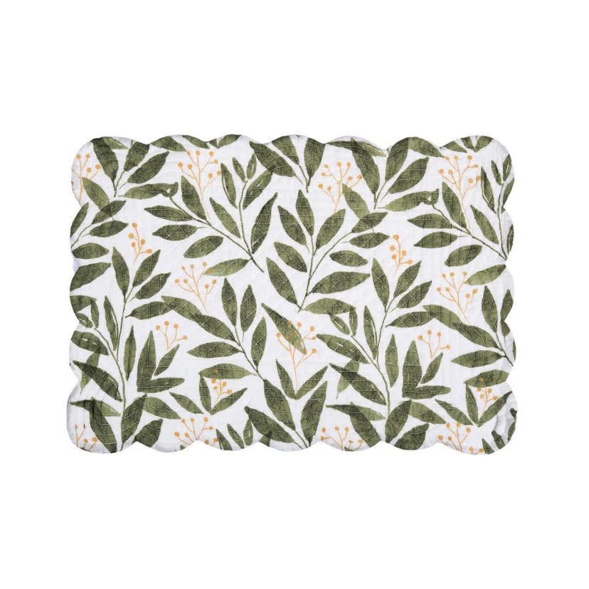 Joelle Floral Cotton Quilted Rectangle Placemats Set of 6