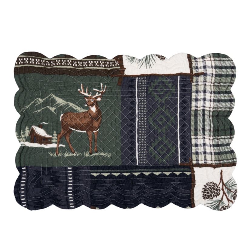 Greenstone Pines Rectangle  Cotton Placemats Set of 6