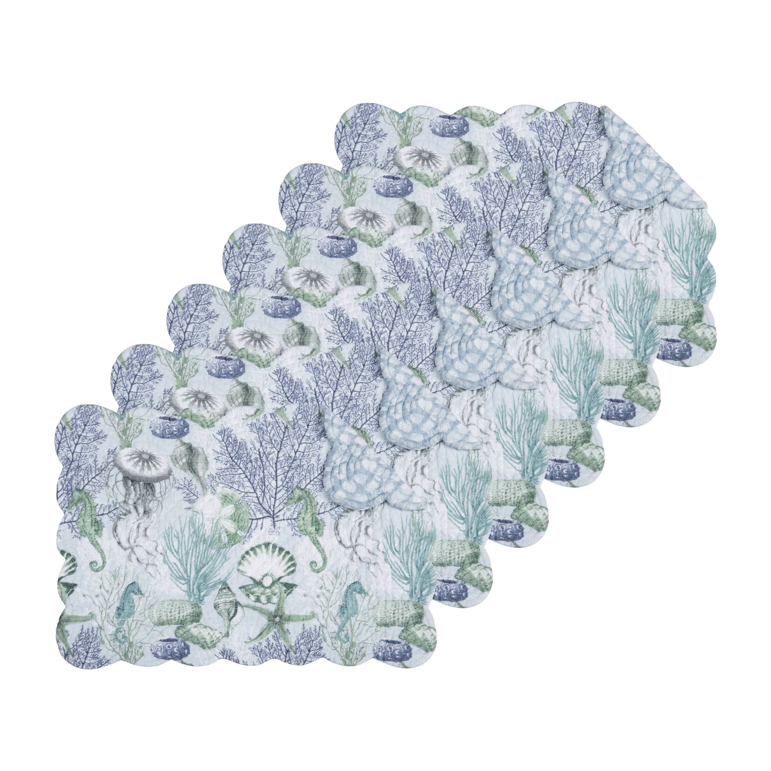 Shoreline Waters  Rectangle Cotton Placemats Set of 6