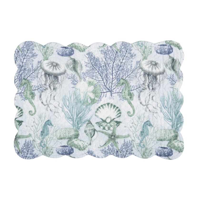 Shoreline Waters  Rectangle Cotton Placemats Set of 6