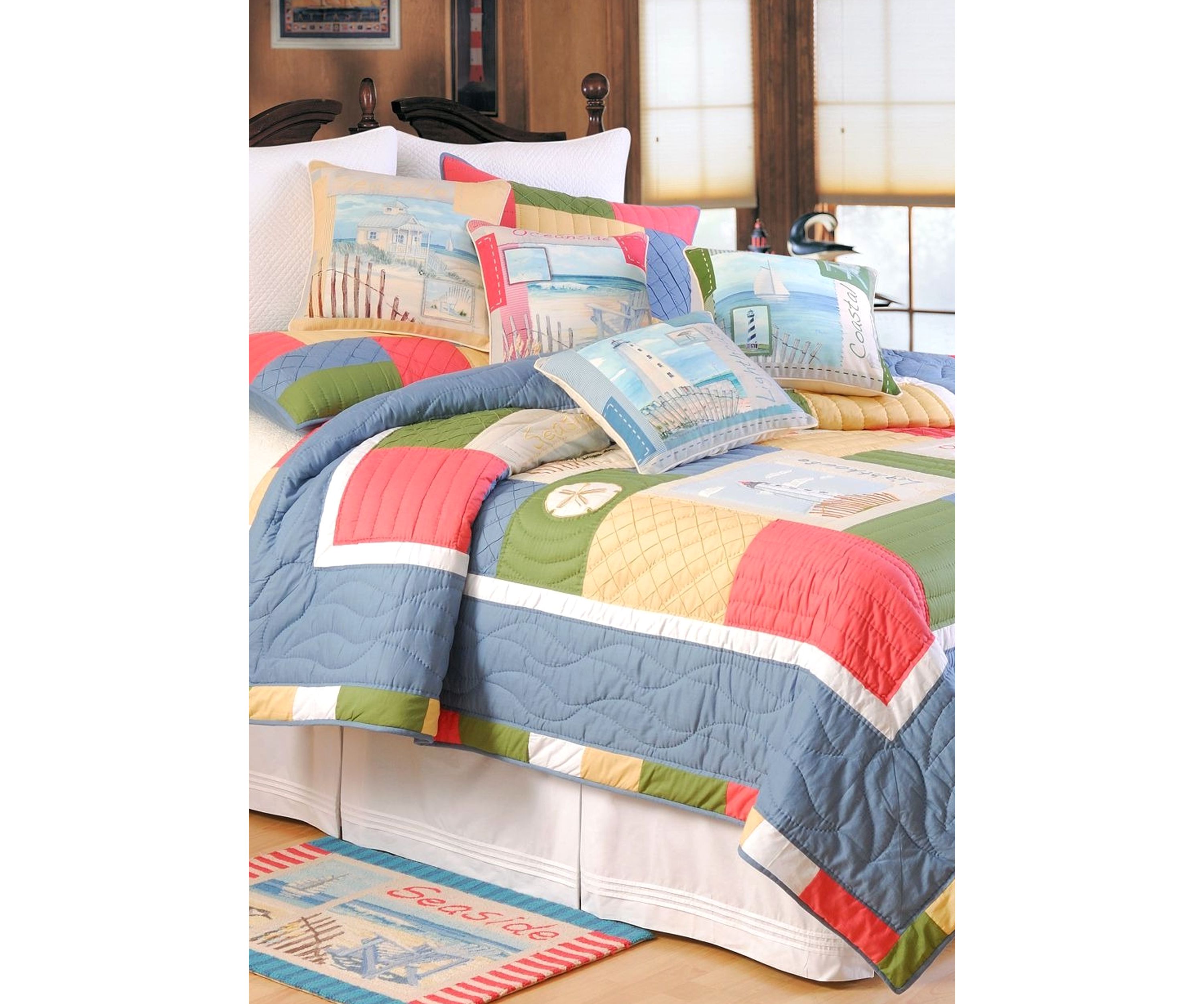 Coastal Treasure White Twin Bedskirt 18-in.