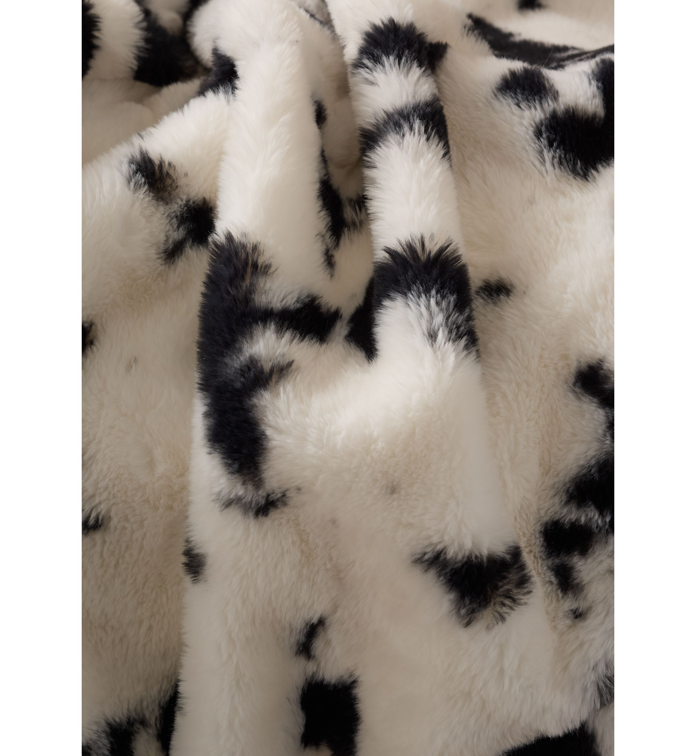 Cow Print Faux Fur Throw Blanket