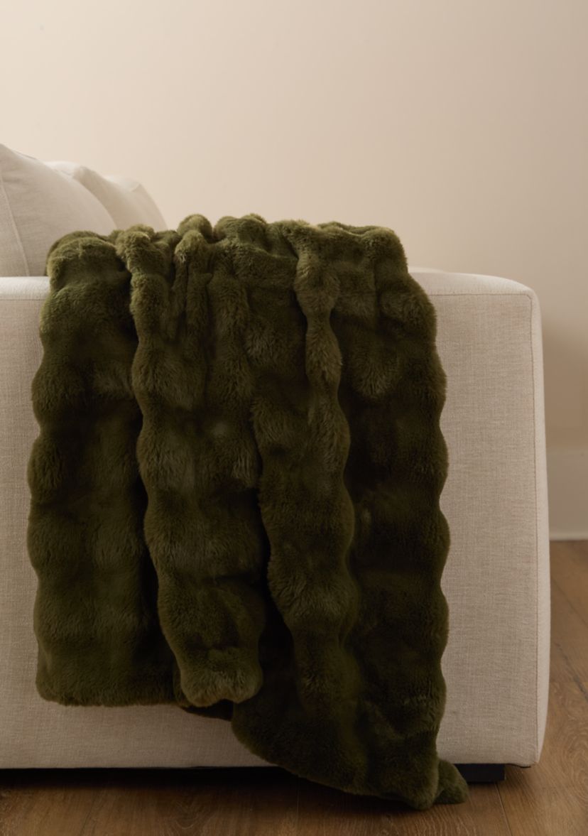 Midland Faux Fur Solid Throw Blanket