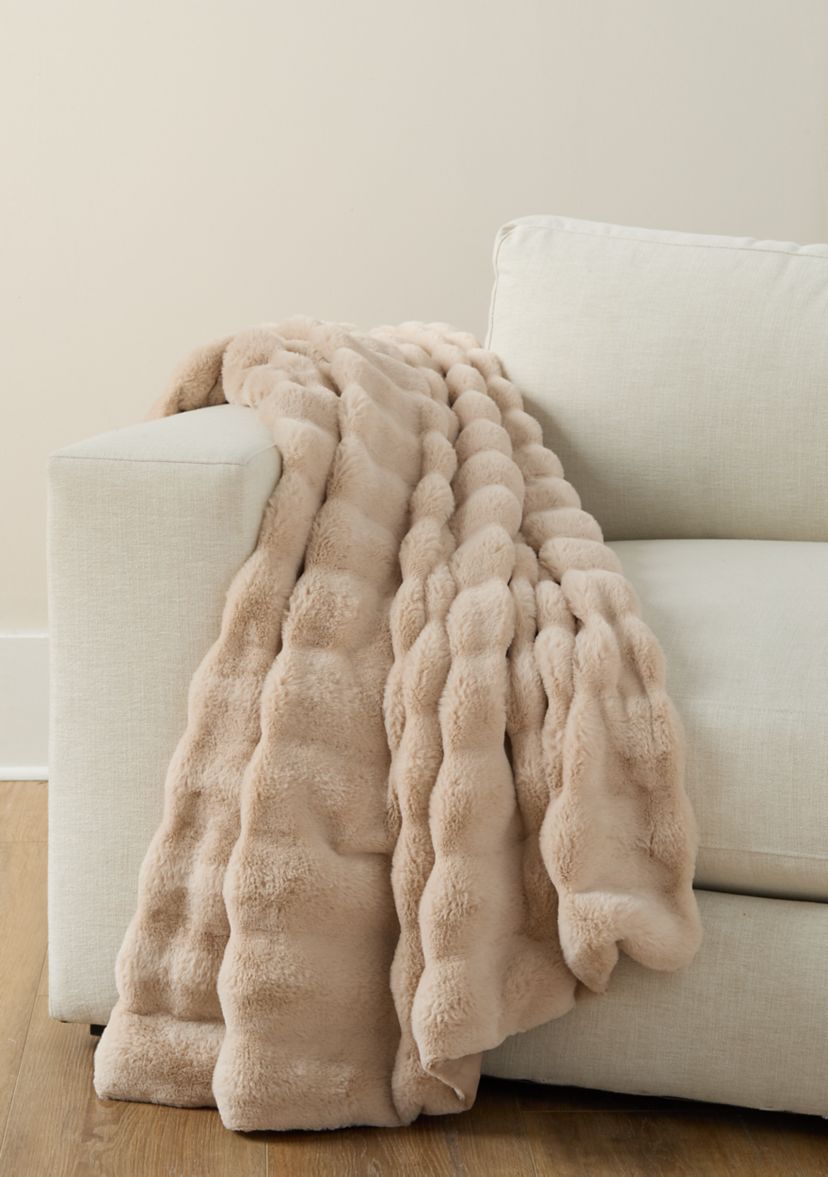 Midland Faux Fur Solid Throw