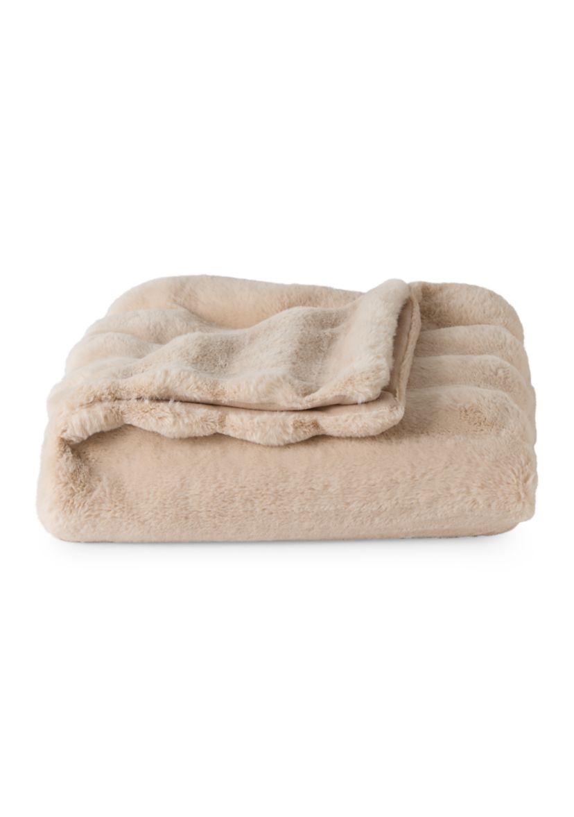 Midland Faux Fur Solid Throw