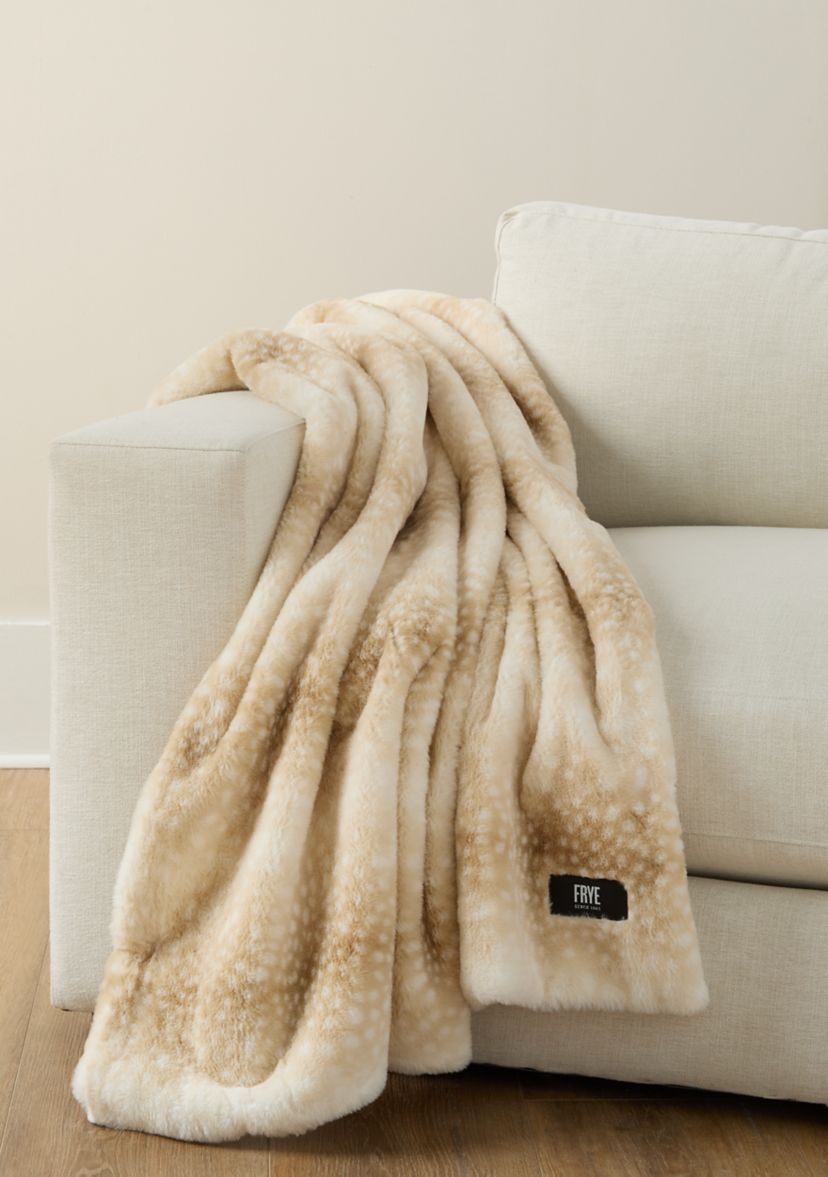 Melville Faux Fur Stripped Cheetah Throw Blanket