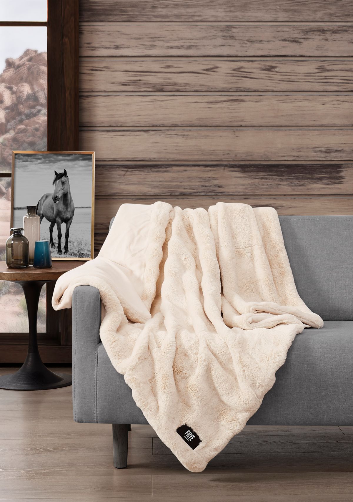 Solid Faux Fur Throw