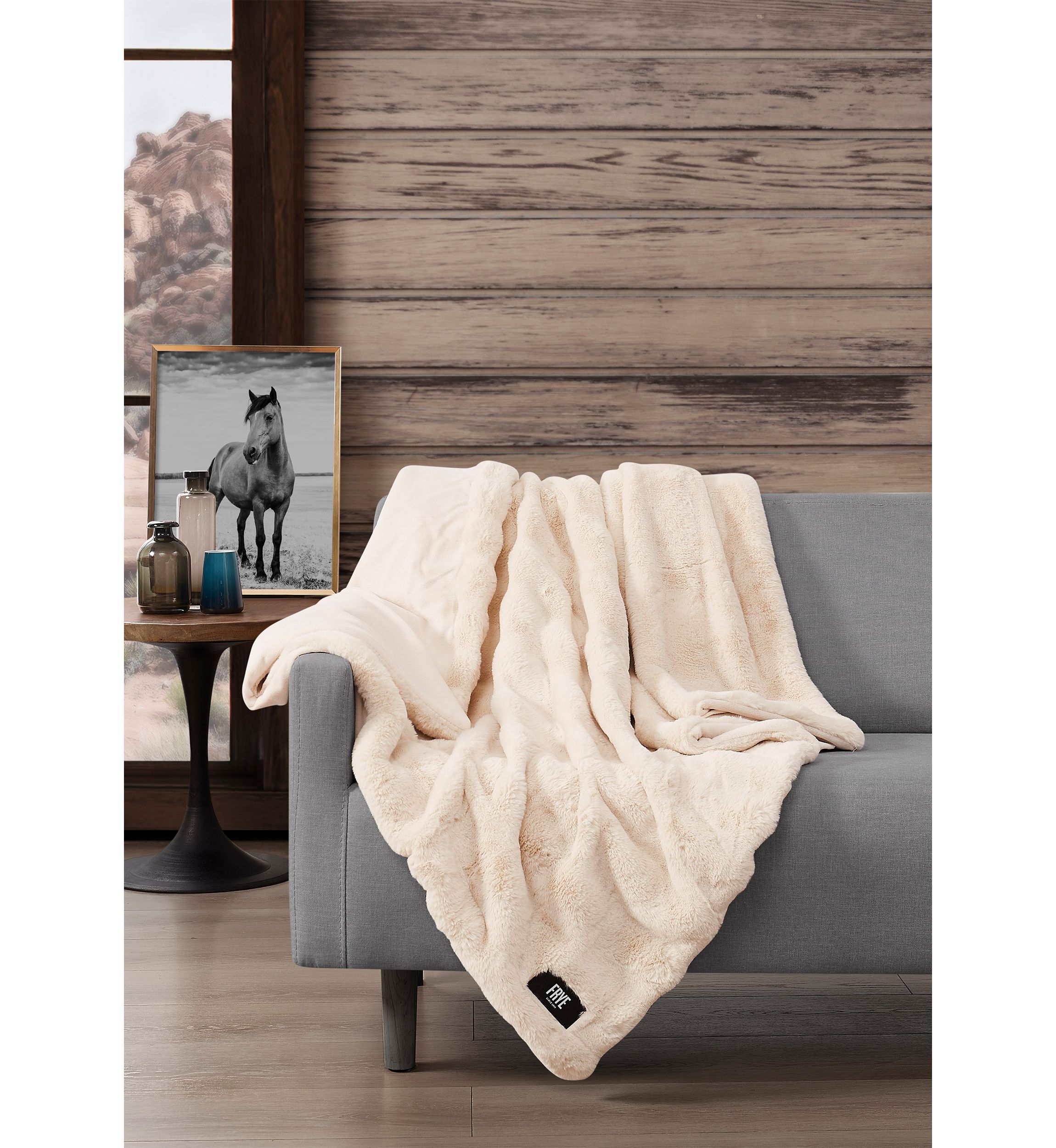 Solid Faux Fur Throw