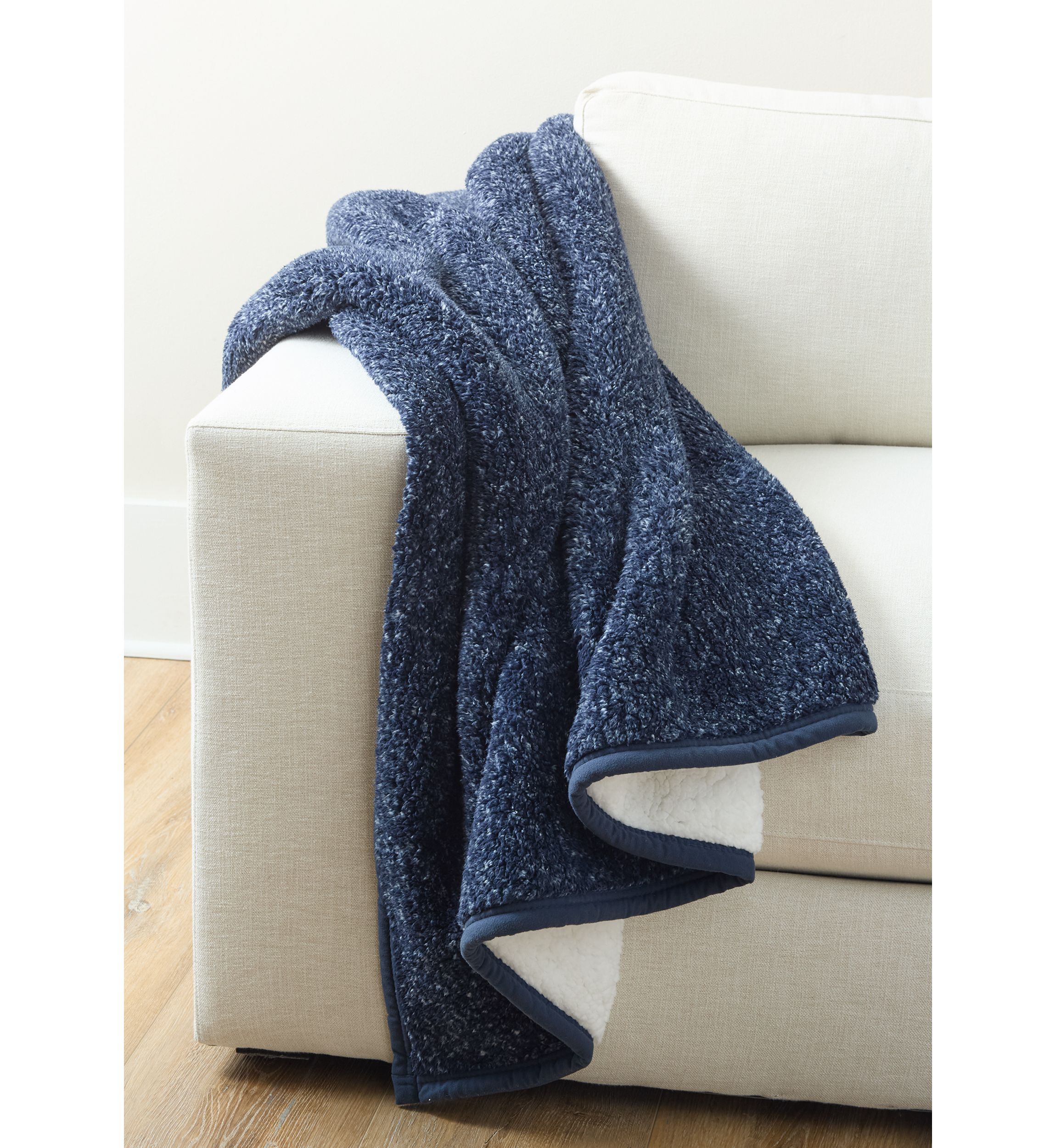 Cationic Reverse Sherpa Throw Blanket