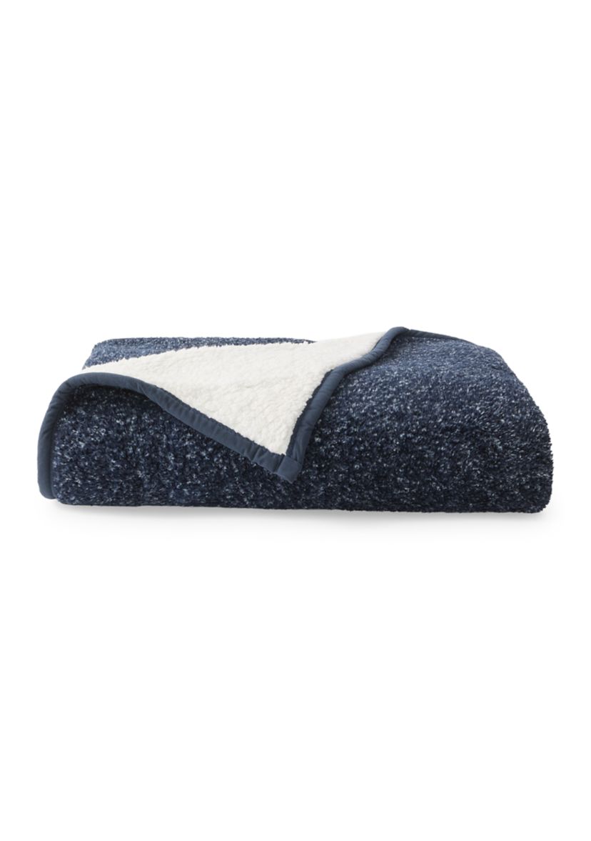 Cationic Reverse Sherpa Throw Blanket