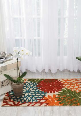 Nourison Aloha 2.8 ft x 4 ft Area Rug, Green, 3 x 5