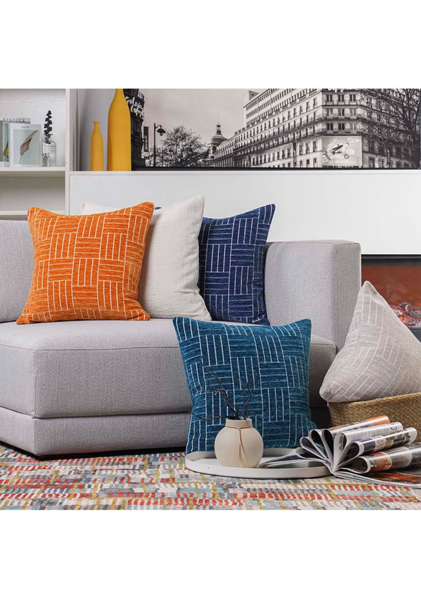 Oberon Woven Chenille Staggered Stripe Oversize Pillow