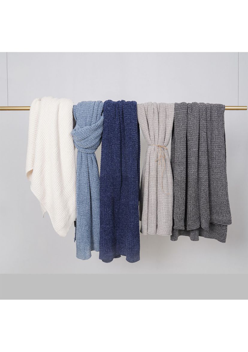 Amor Waflle Chenille Knit Throw