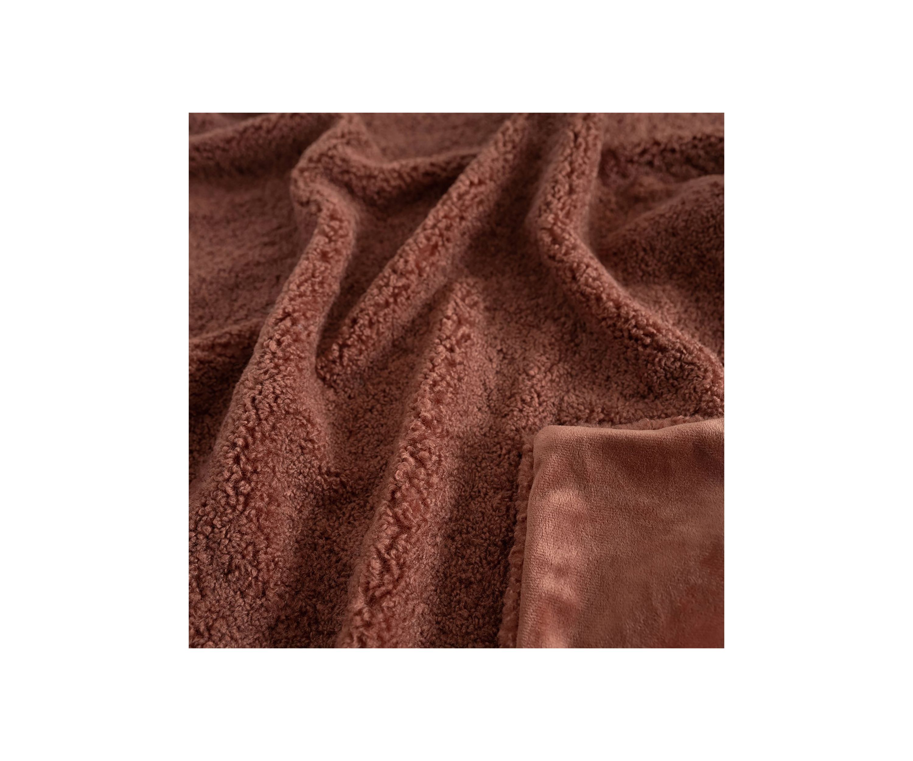 Sherpalux Teddy Sherpa Reverse With Solid Plush Throw