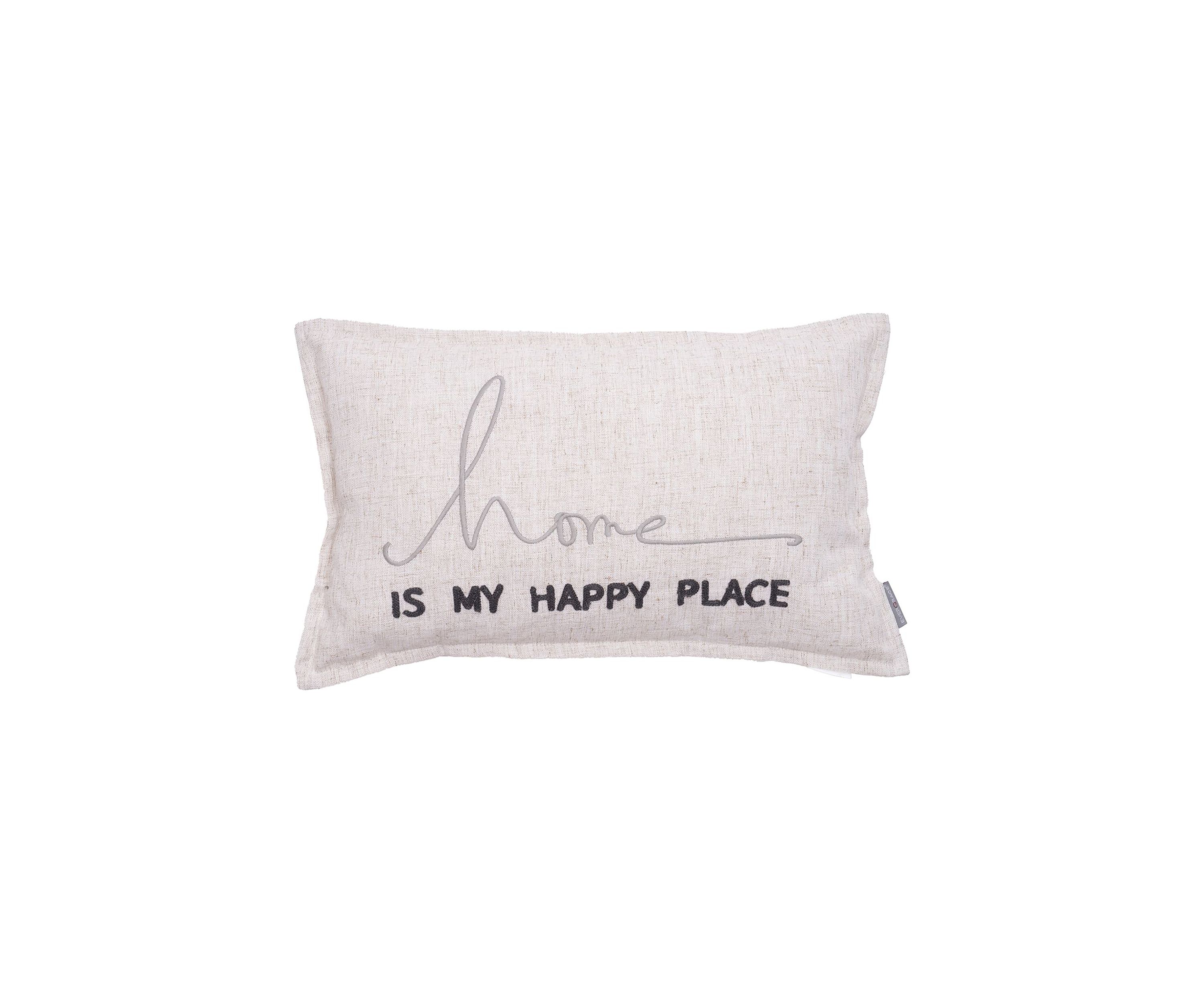 Waska Linen Blend Sentiment Pillow MY HAPPY PLACE