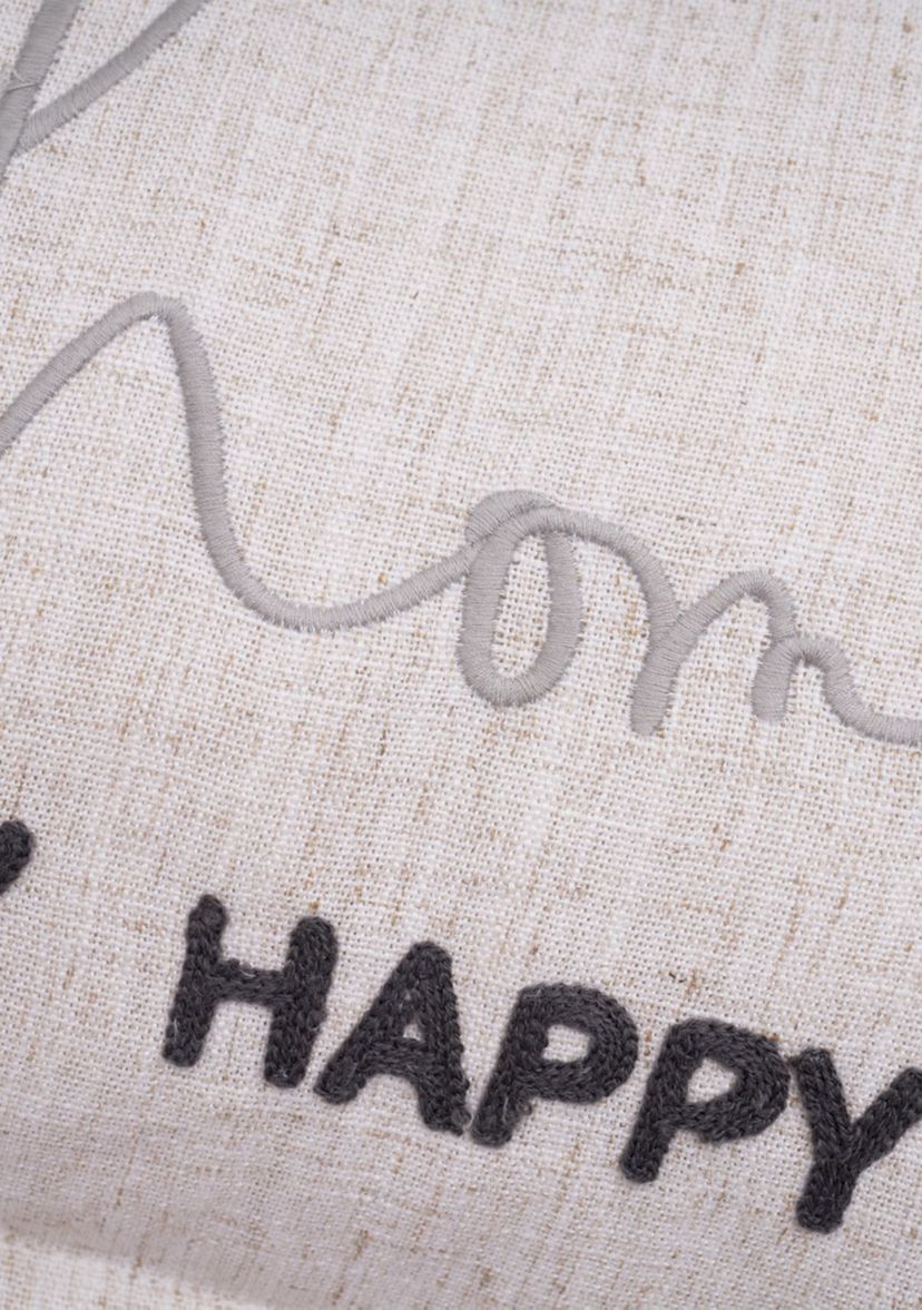 Waska Linen Blend Sentiment Pillow MY HAPPY PLACE