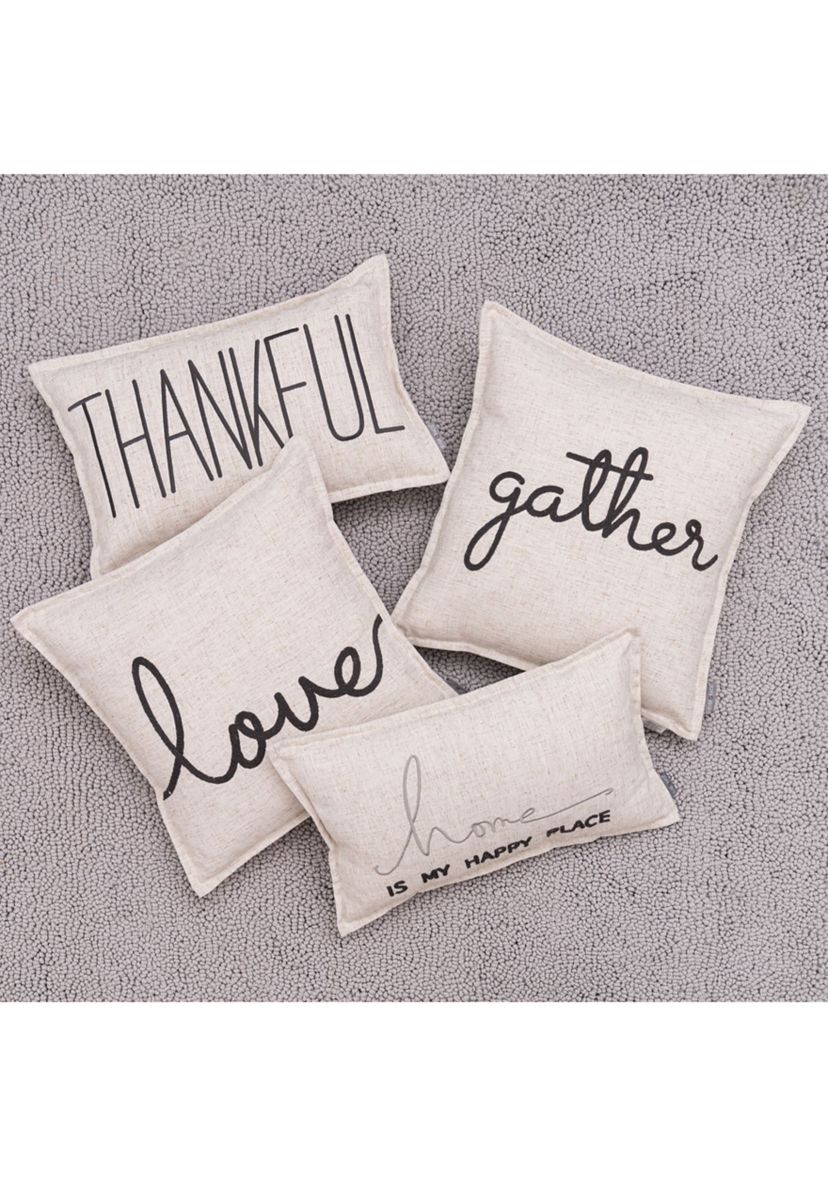 Waska Linen Blend Sentiment Pillow MY HAPPY PLACE