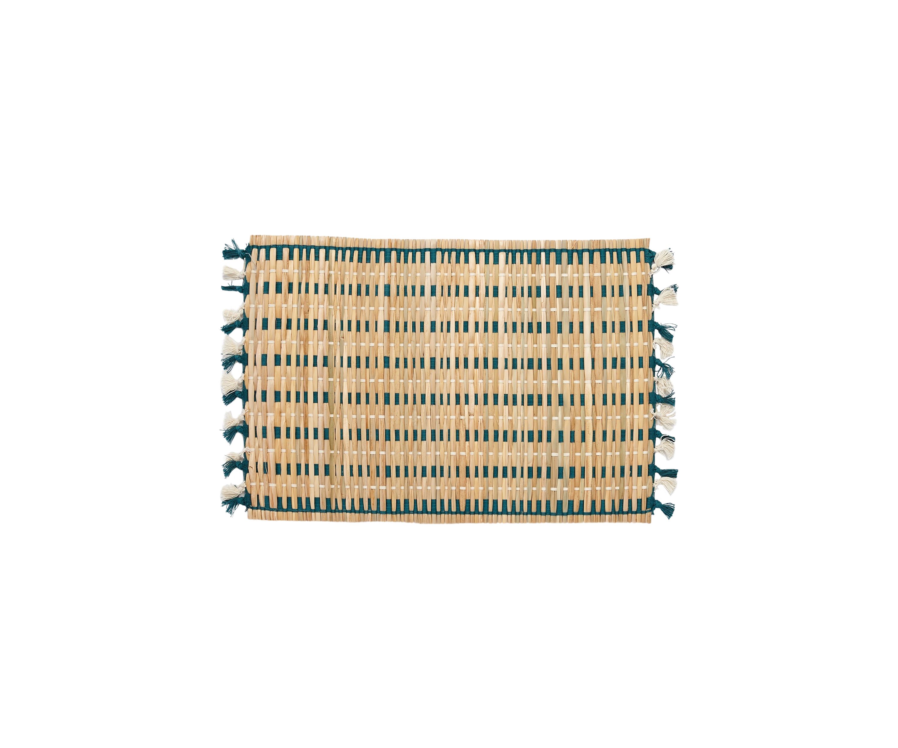 Natural Woven Turquoise Placemat