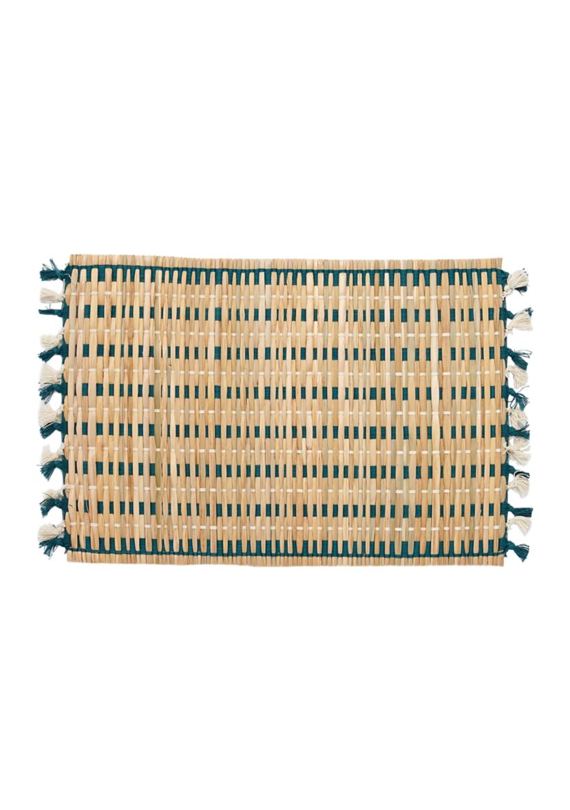 Natural Woven Turquoise Placemat