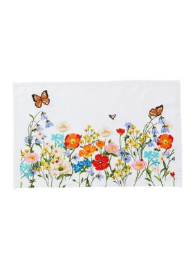 Design Imports Wildflower Placemat, White, 14 x 19