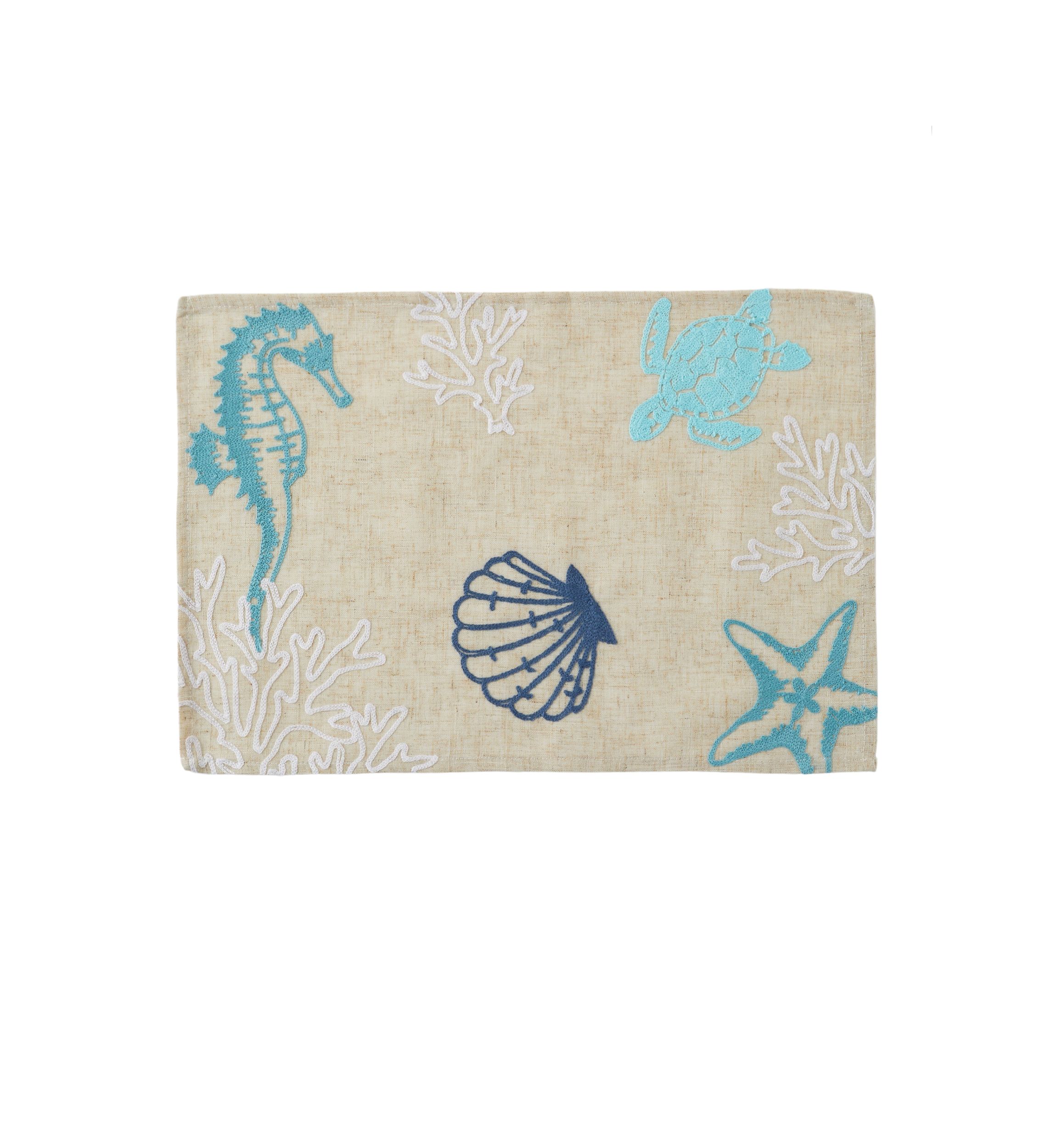 Embroidered Coastal Placemat